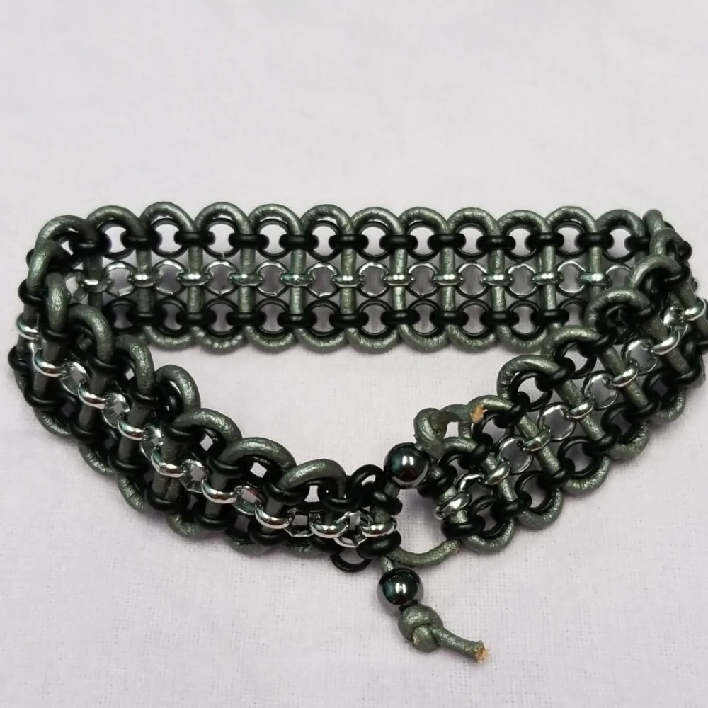 Leather and Chain Bracelet!